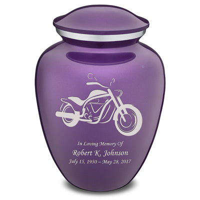 Extra Large Embrace Purple Motorcycle Cremation Urn for Ashes