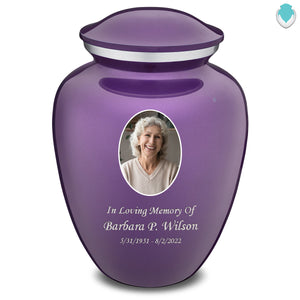 Extra Large Embrace Purple Portrait Cremation Urn for Ashes