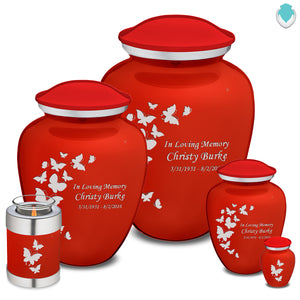 Extra Large Embrace Bright Red Butterfly Cremation Urn for Ashes