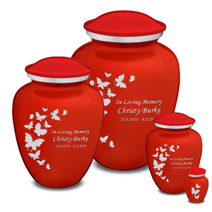 Extra Large Embrace Bright Red Butterfly Cremation Urn for Ashes