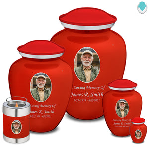 Extra Large Embrace Bright Red Portrait Cremation Urn for Ashes