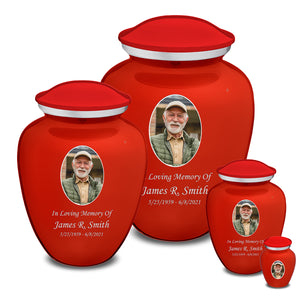 Extra Large Embrace Bright Red Portrait Cremation Urn for Ashes