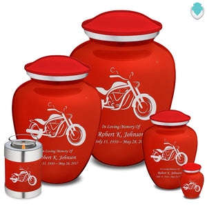 Extra Large Embrace Bright Red Motorcycle Cremation Urn for Ashes