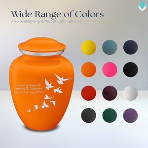 Adult Embrace Burnt Orange Doves Cremation Urn