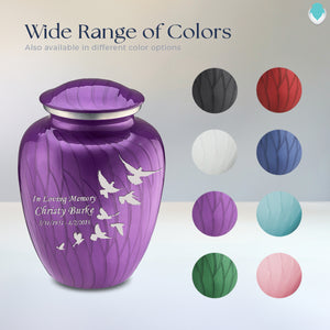 Adult Embrace Pearl Purple Doves Cremation Urn