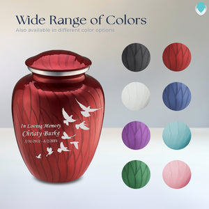 Adult Embrace Pearl Candy Red Doves Cremation Urn