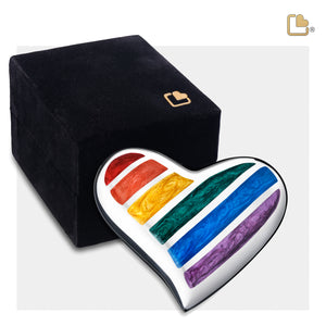 Pride Rainbow Heart Keepsake Cremation Urn