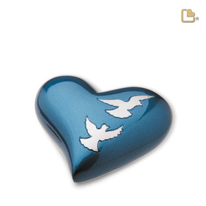 Heart Flying Doves Cremation Urn