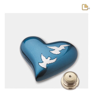 Heart Flying Doves Cremation Urn