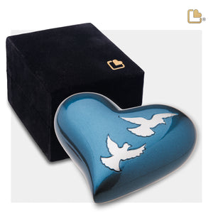 Heart Flying Doves Cremation Urn