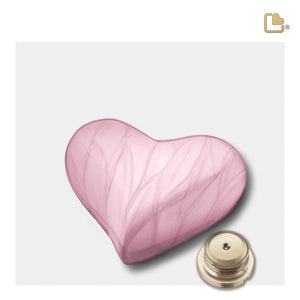 Heart Pearl Pink Keepsake Cremation Urn