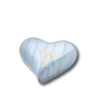 Heart Pearl Blue Keepsake Cremation Urn