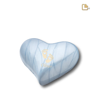 Heart Pearl Blue Keepsake Cremation Urn