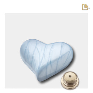 Heart Pearl Blue Keepsake Cremation Urn