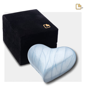 Heart Pearl Blue Keepsake Cremation Urn