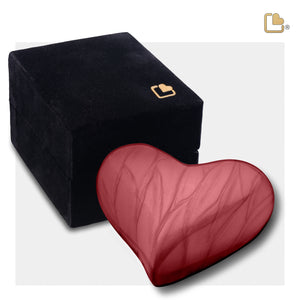 Heart Keepsake Urn Pearl Crimson