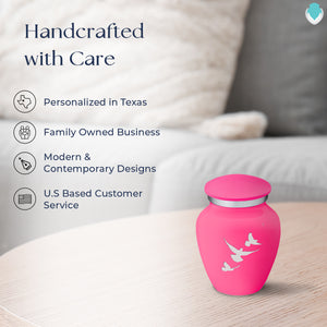 Keepsake Embrace Bright Pink Doves Cremation Urn