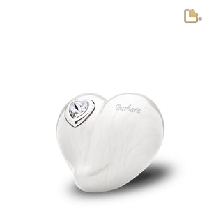 Keepsake LoveHeart Pearl Cremation Urn