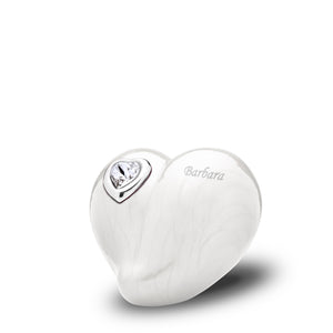 Keepsake LoveHeart Pearl Cremation Urn