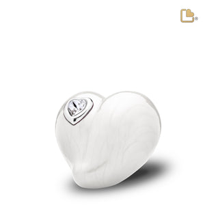 Keepsake LoveHeart Pearl Cremation Urn