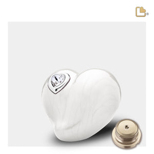 Keepsake LoveHeart Pearl Cremation Urn