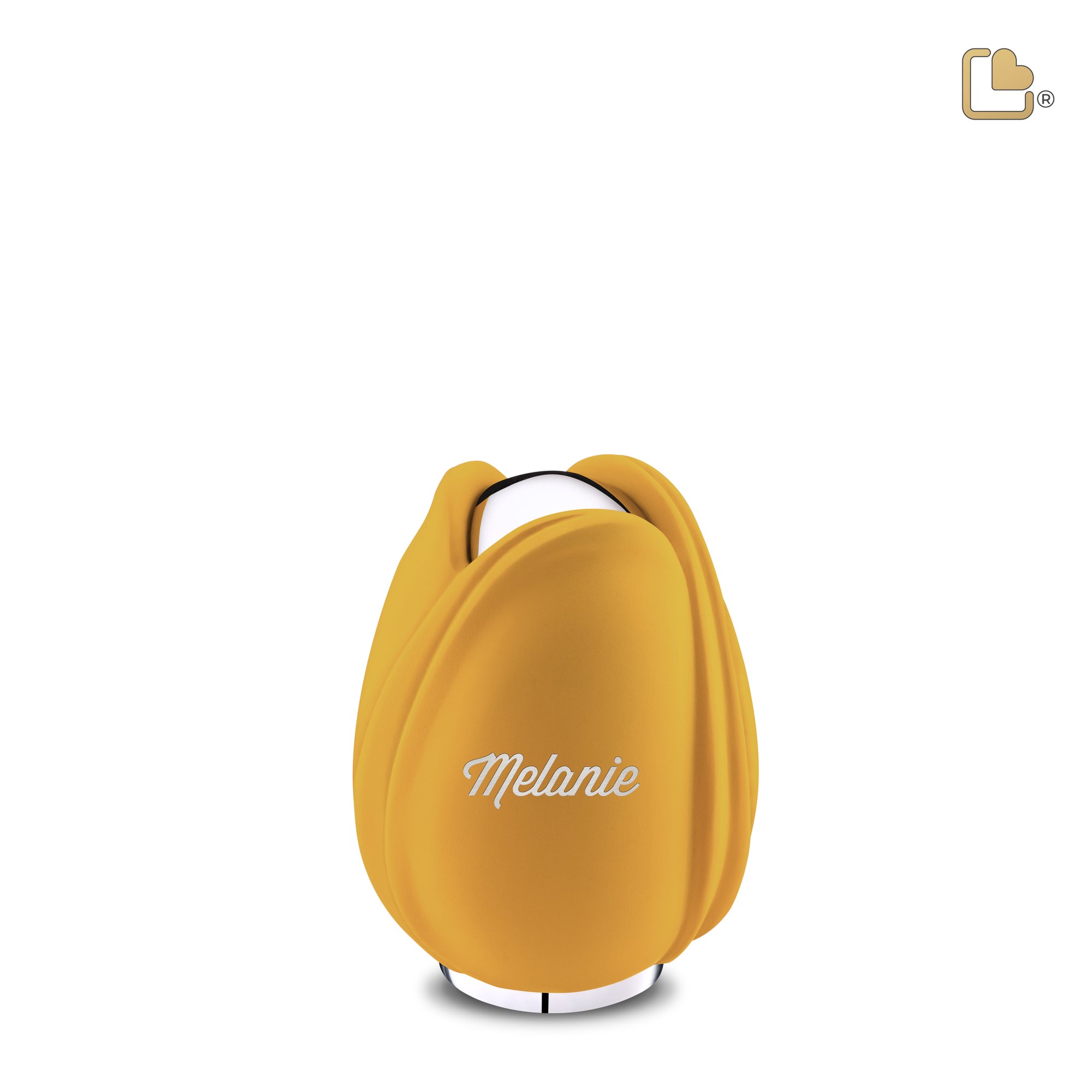 Tulipª Keepsake Urn Yellow & Polished Silver