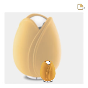 Tulipª Keepsake Urn Yellow & Polished Silver