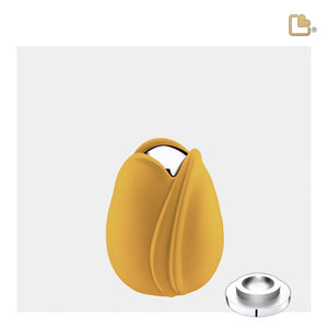 Tulipª Keepsake Urn Yellow & Polished Silver