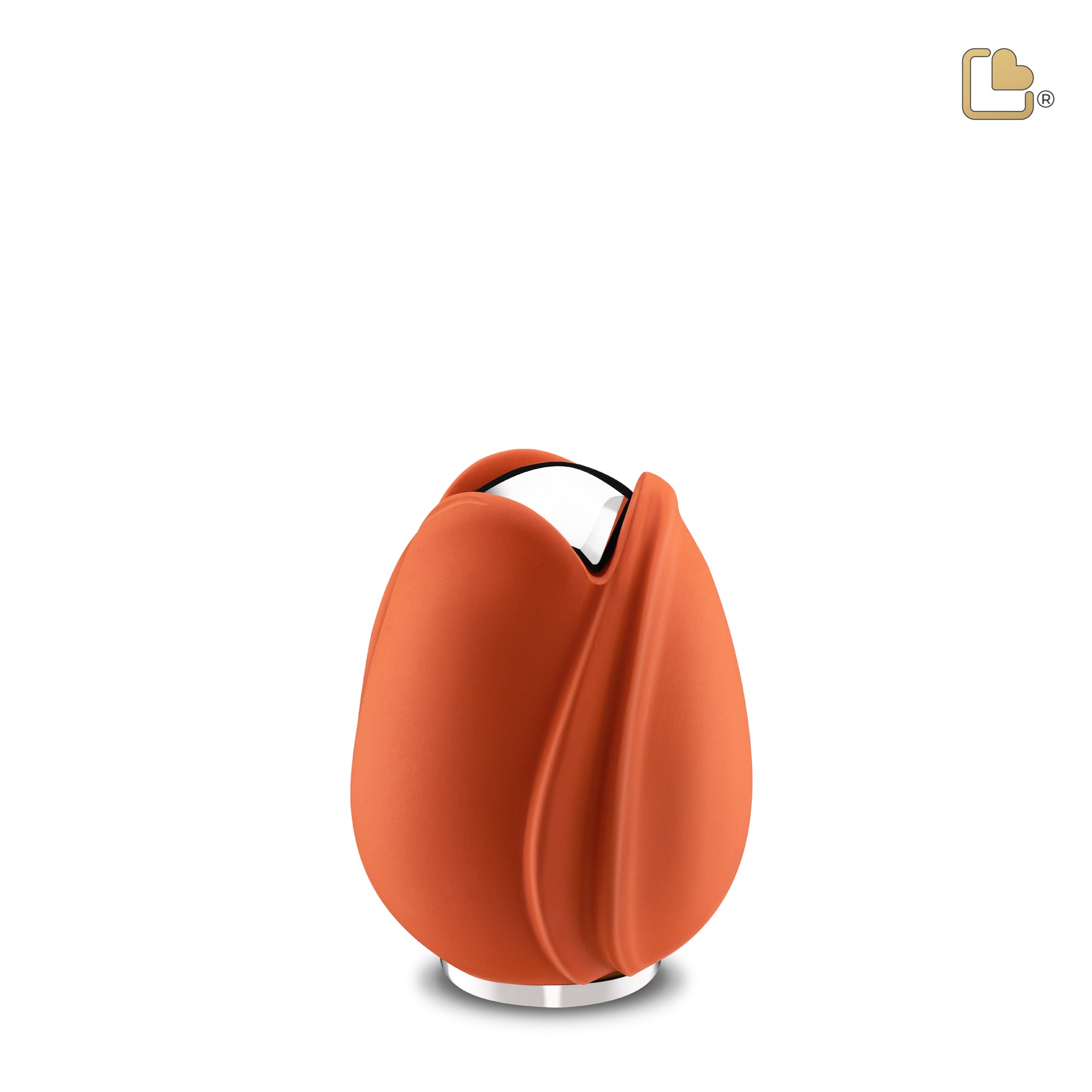 Tulipª Keepsake Urn Orange & Polished Silver