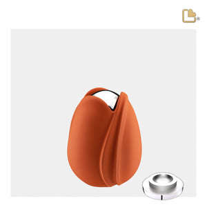 Tulipª Keepsake Urn Orange & Polished Silver