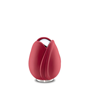 Tulipª Keepsake Urn Red & Polished Silver