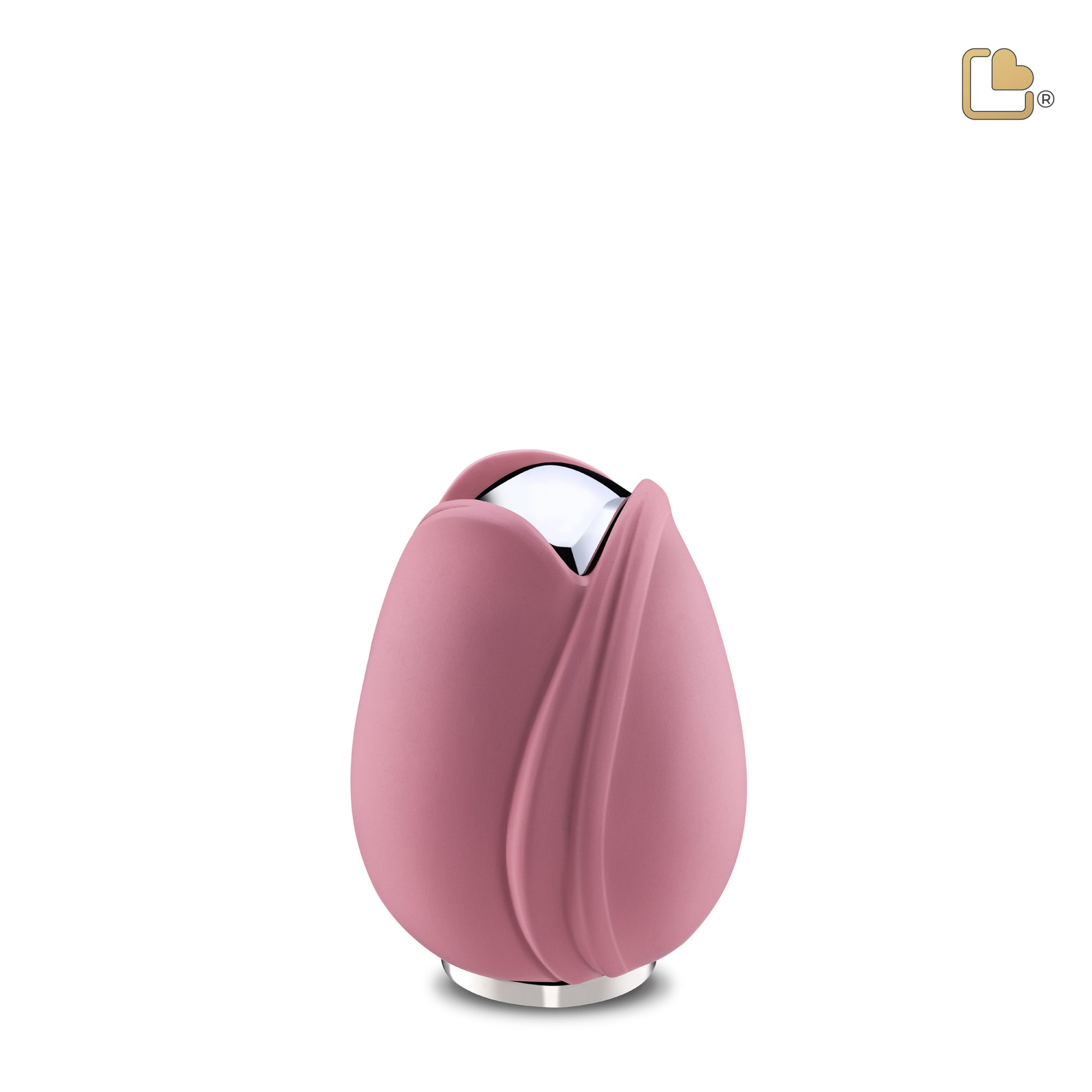 Tulipª Keepsake Urn Pink & Polished Silver