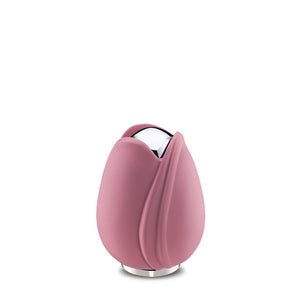 Tulipª Keepsake Urn Pink & Polished Silver