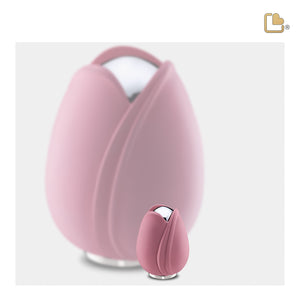 Tulipª Keepsake Urn Pink & Polished Silver