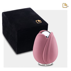 Tulipª Keepsake Urn Pink & Polished Silver