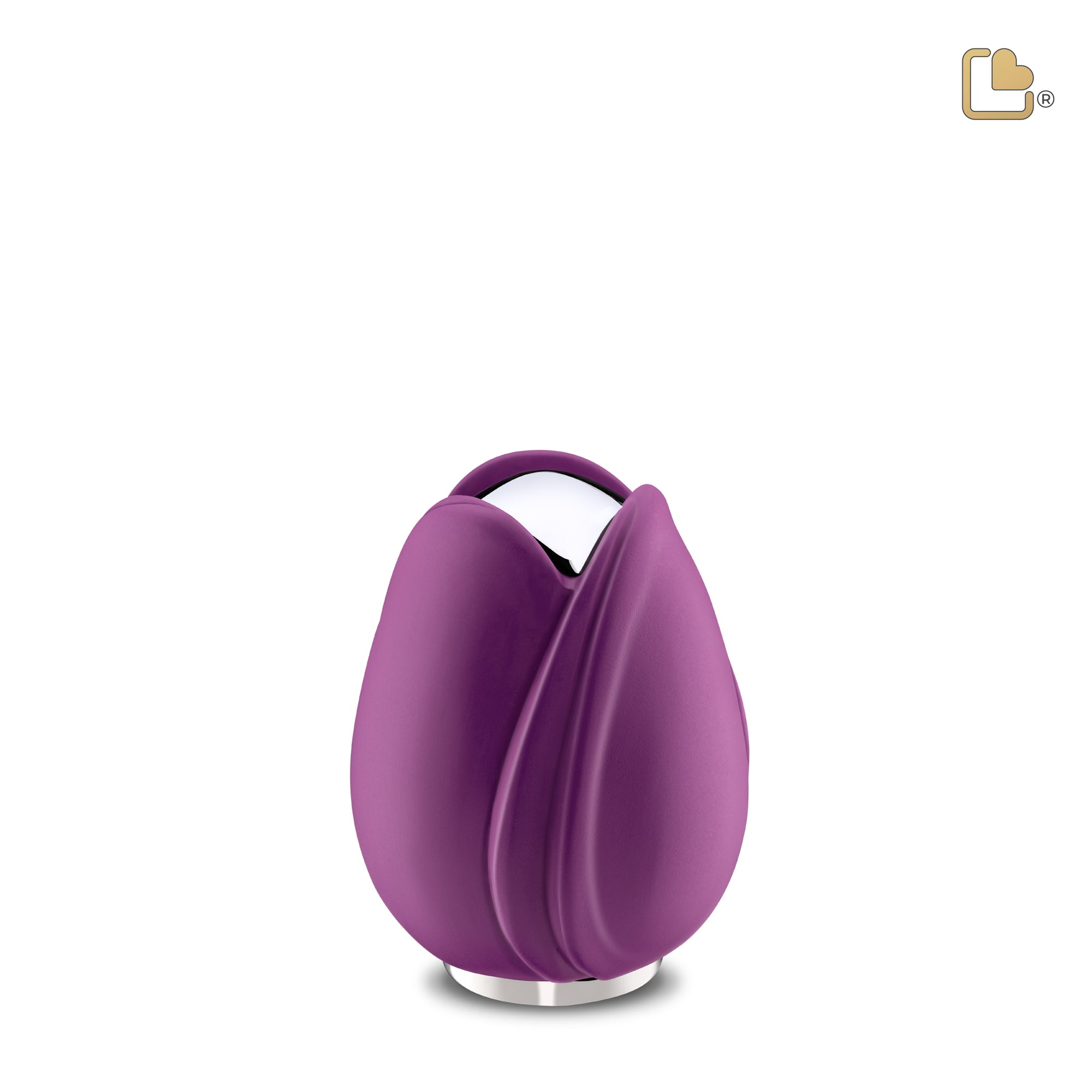 Tulipª Keepsake Urn Purple & Polished Silver