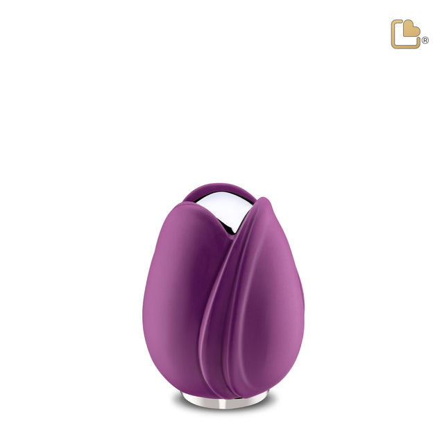 Tulipª Keepsake Urn Purple & Polished Silver