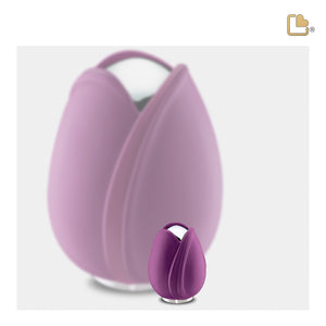 Tulipª Keepsake Urn Purple & Polished Silver