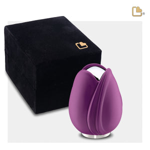 Tulipª Keepsake Urn Purple & Polished Silver