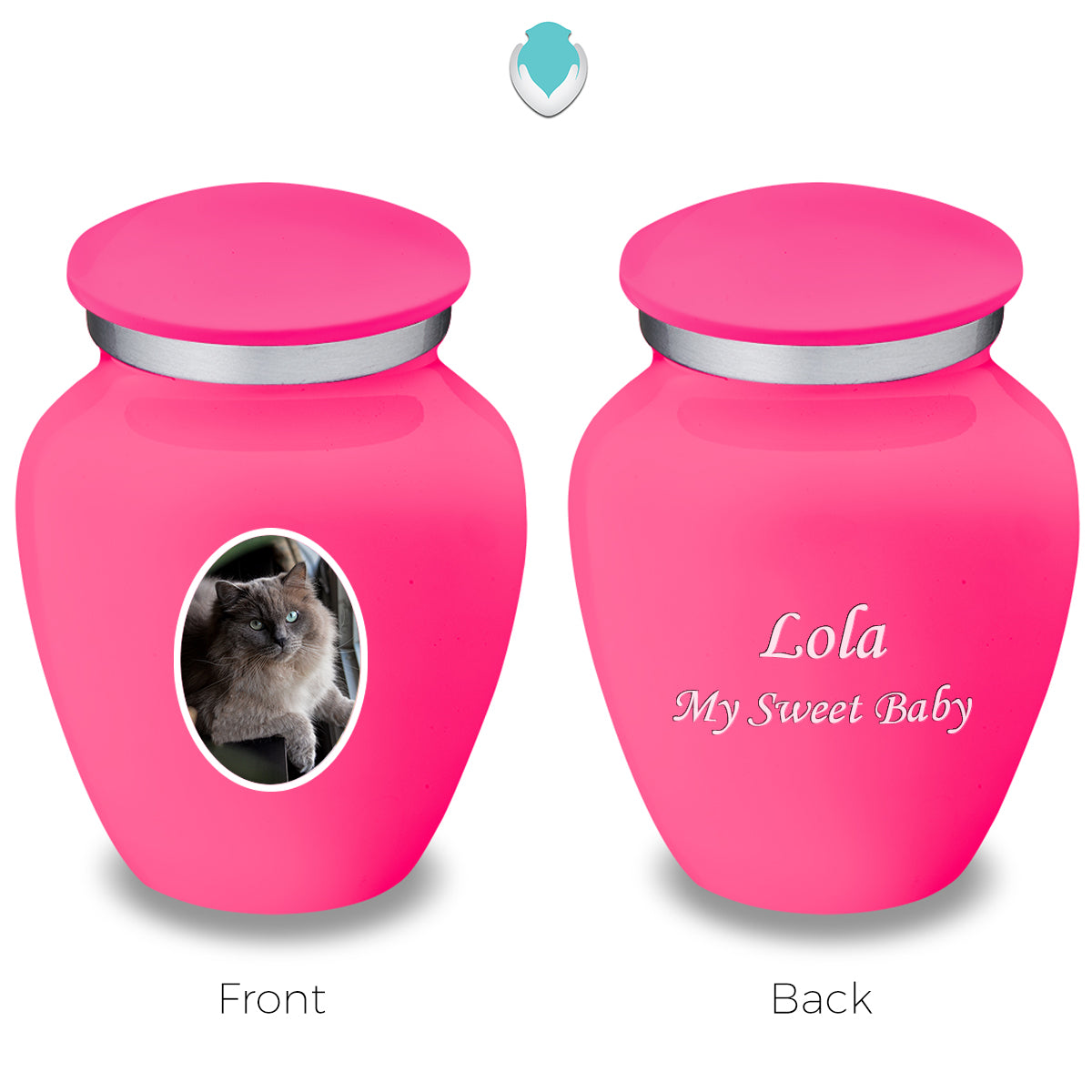 Keepsake Pet Embrace Bright Pink Portrait Cremation Urn