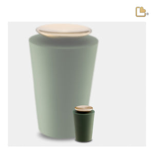 Crescent™ Tall Keepsake Urn Sage Green & Brushed Gold