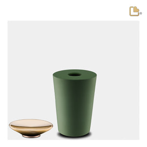 Crescent™ Tall Keepsake Urn Sage Green & Brushed Gold