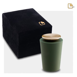 Crescent™ Tall Keepsake Urn Sage Green & Brushed Gold