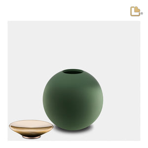 Crescent™ Sphere Keepsake Urn Sage Green & Brushed Gold