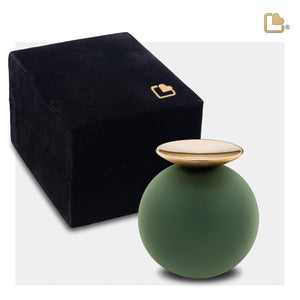 Crescent™ Sphere Keepsake Urn Sage Green & Brushed Gold