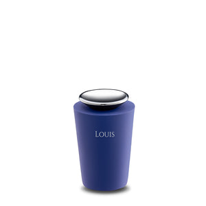 Crescent™ Tall Keepsake Urn Navy & Polished Silver