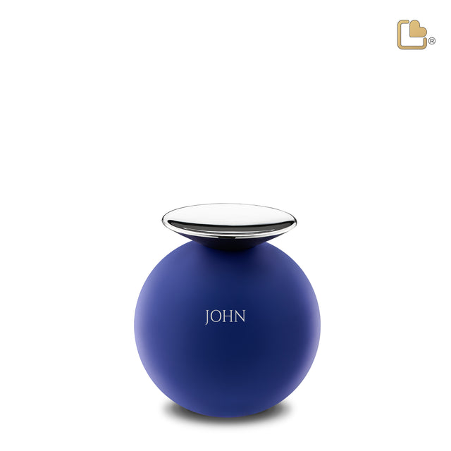 Crescent™ Sphere Keepsake Urn Navy & Polished Silver