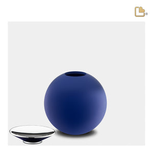 Crescent™ Sphere Keepsake Urn Navy & Polished Silver