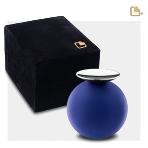 Crescent™ Sphere Keepsake Urn Navy & Polished Silver