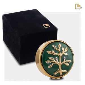 Tree of Love™ Keepsake Urn Pearl Green & Polished Gold